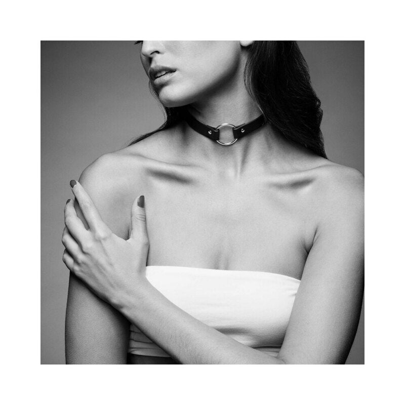Bijoux Indiscrets - Bijoux Indiscrets Maze Single Ring Choker - Bondage & Fetish Toys - Faux Leather/Vegan Leather