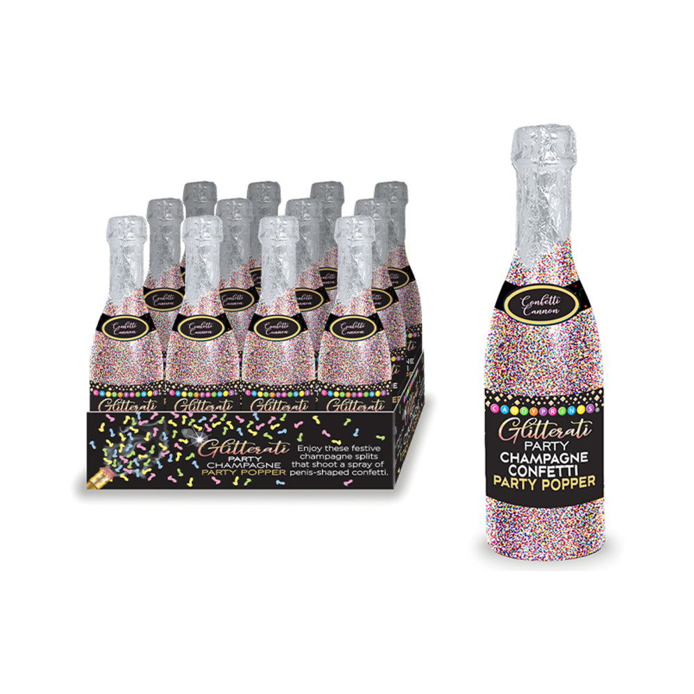 Little Genie - Glitterati Champagne Party Popper 12-Piece Display - Novelties & Games