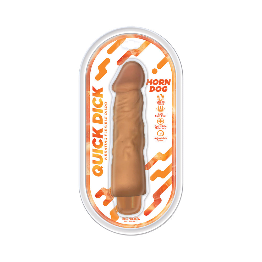 Hott Products - Quick Dick Horn Dog Vibrating Flexible Dildo - Vibrators - TPE/TPR/Elastomers