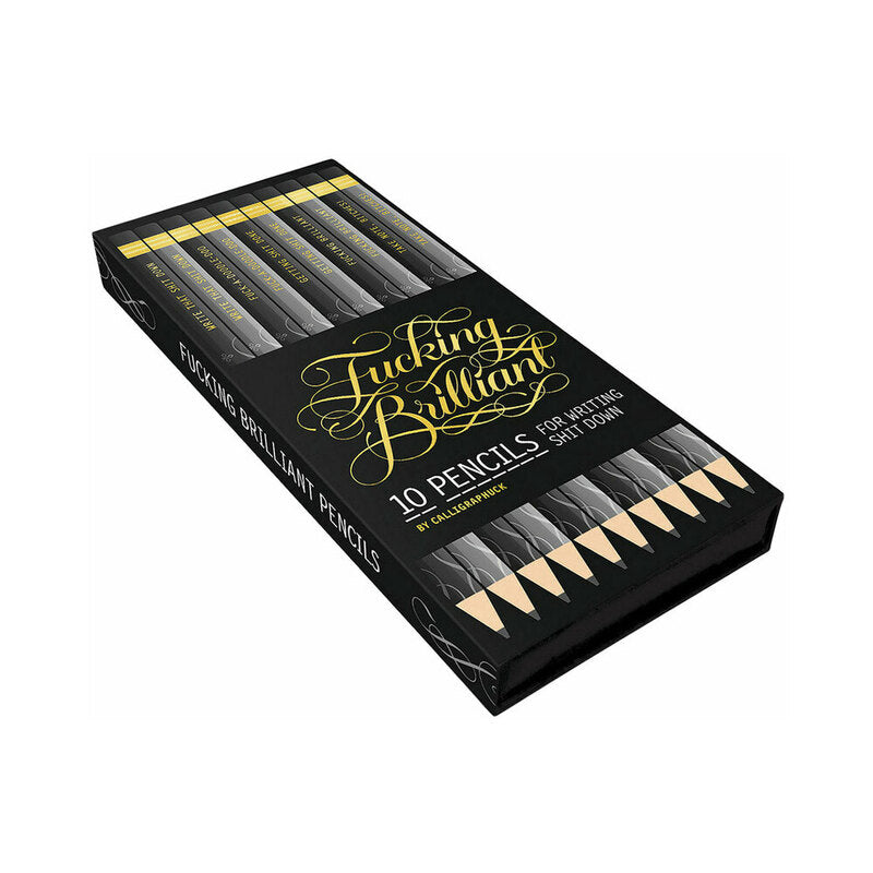 Hachette - Calligraphuck Fucking Brilliant Pencils 10-Pack - Novelties & Games - Wood