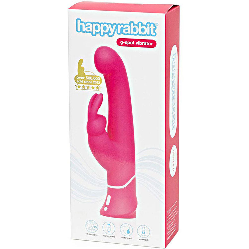 Happy Rabbit - Happy Rabbit G-Spot Rechargeable Silicone Rabbit Vibrator Pink - Vibrators - Silicone