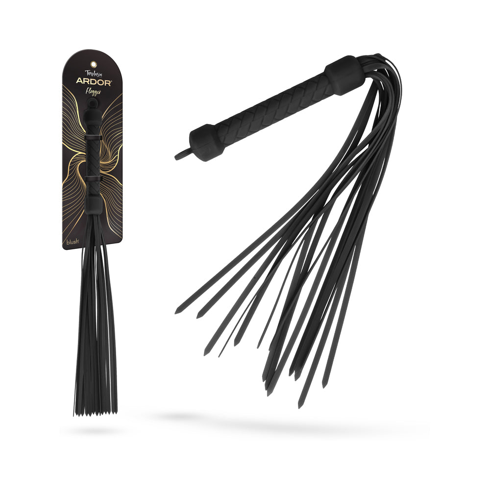 Blush - Temptasia Ardor Flogger Black - Bondage & Fetish Toys