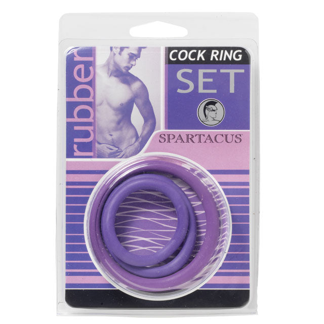 Spartacus - Spartacus Cock Ring Set (3 Rings/Purple) - Cockrings - Jelly/Rubber