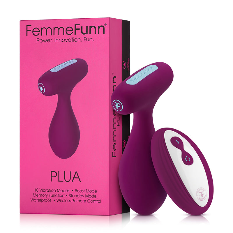 FemmeFunn - FemmeFunn Plua Rechargeable Remote-Controlled Silicone Vibrating Anal Plug Dark Fuchsia - Anal Toys & Stimulators - Silicone