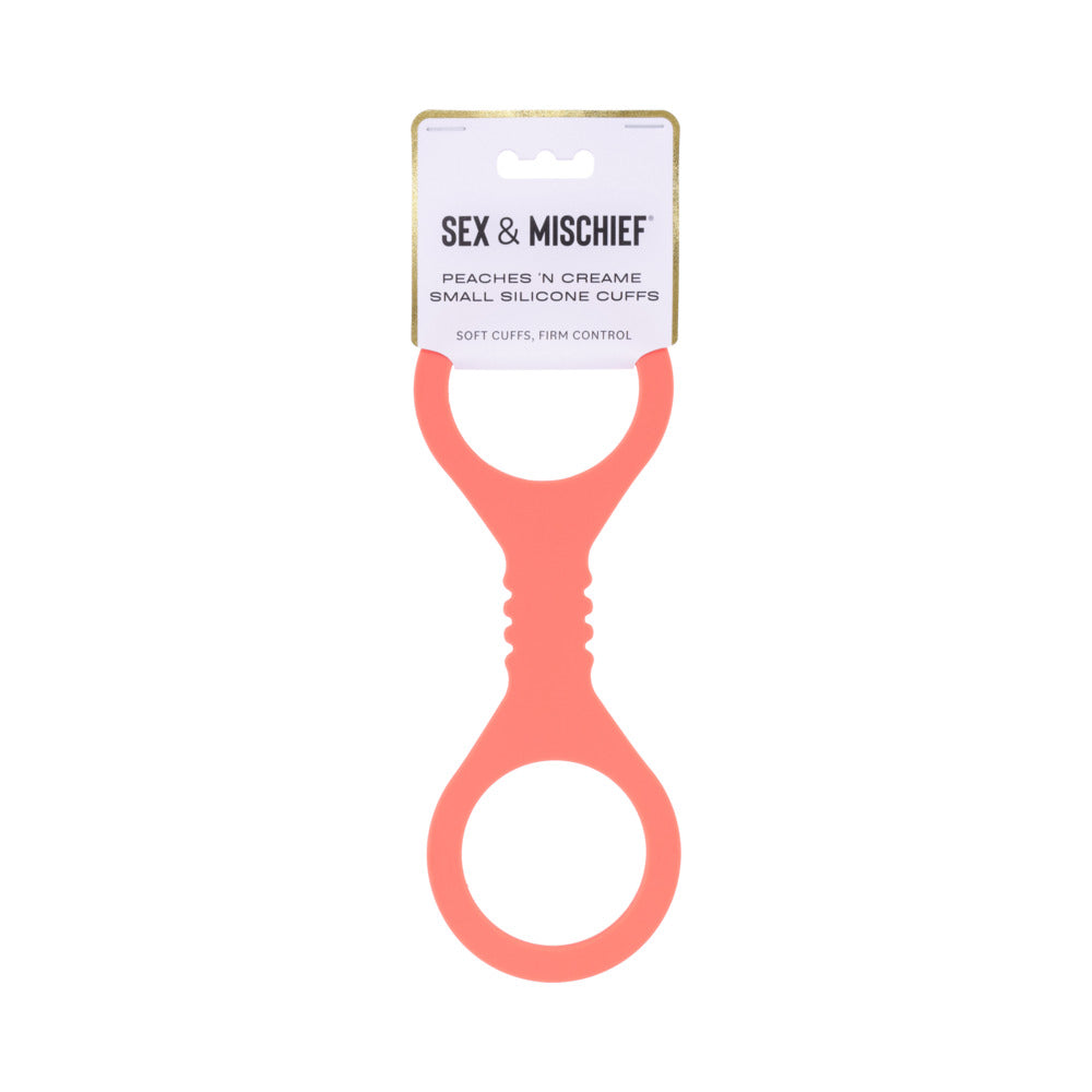 Sportsheets - Sportsheets Sex & Mischief Peaches ''n CreaMe Small Silicone Cuffs - Bondage & Fetish Toys