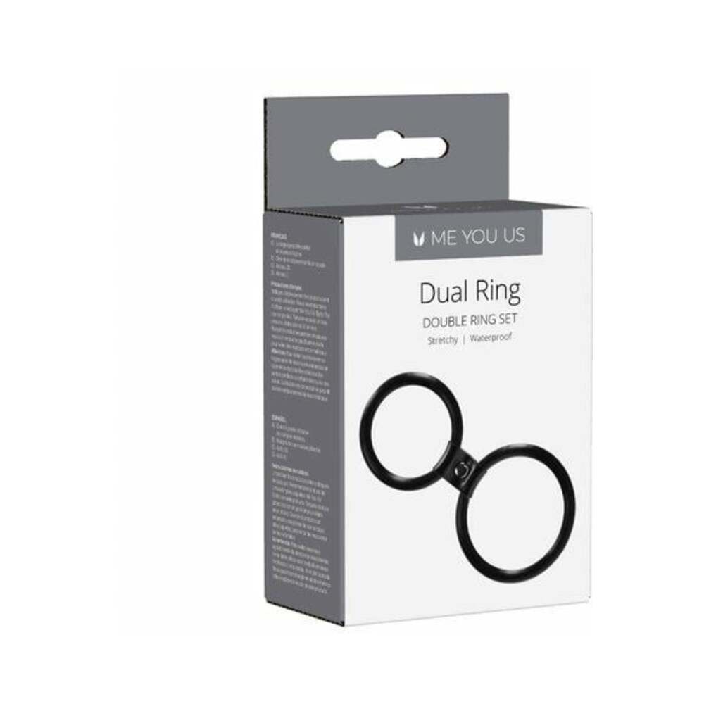 Me You Us - Me You Us Dual Ring Double Cockring Set Black - Cockrings - PVC