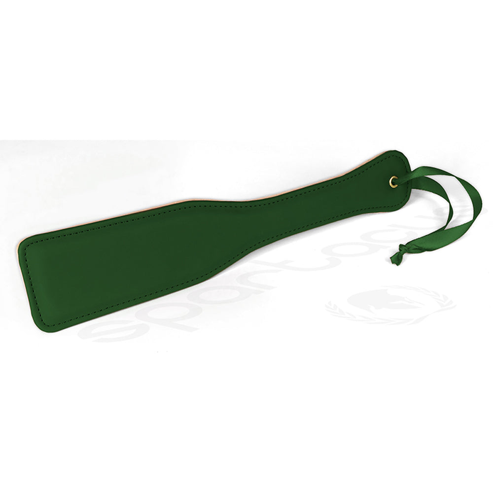 Spartacus - Spartacus Green PU Paddle With Reverse Plush - Bondage & Fetish Toys - Polyurethane