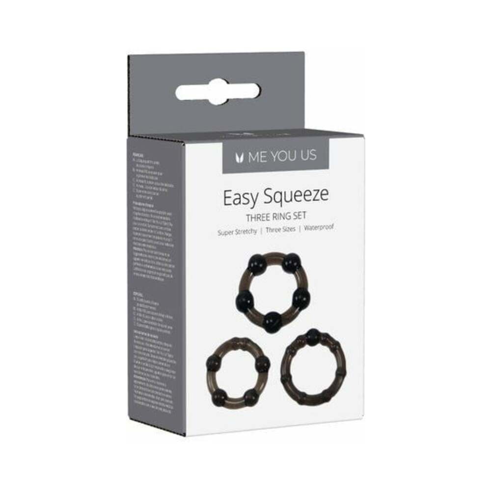 Me You Us - Me You Us Easy Squeeze 3-Piece Cockring Set Black - Cockrings - TPE/TPR/Elastomers
