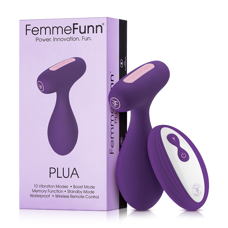 FemmeFunn - FemmeFunn Plua Rechargeable Remote-Controlled Silicone Vibrating Anal Plug Dark Purple - Anal Toys & Stimulators - Silicone