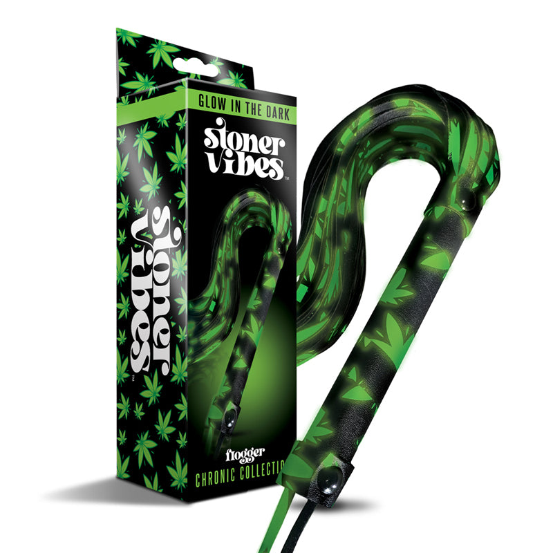 Global Novelties - Stoner Vibes Chronic Collection Glow in the Dark Flogger - Bondage & Fetish Toys - Polypropylene