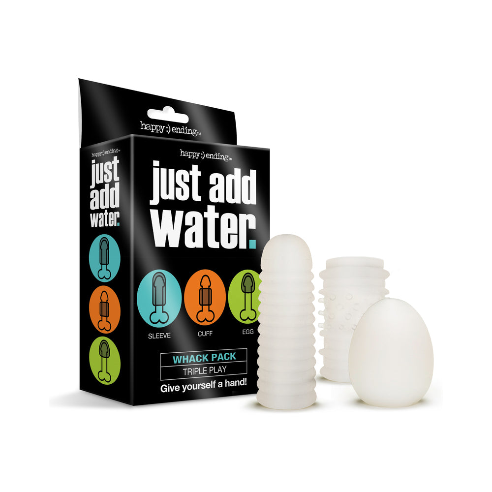 Global Novelties - Just Add Water Whack Pack Triple Play - Masturbation Aids for Males - TPE/TPR/Elastomers