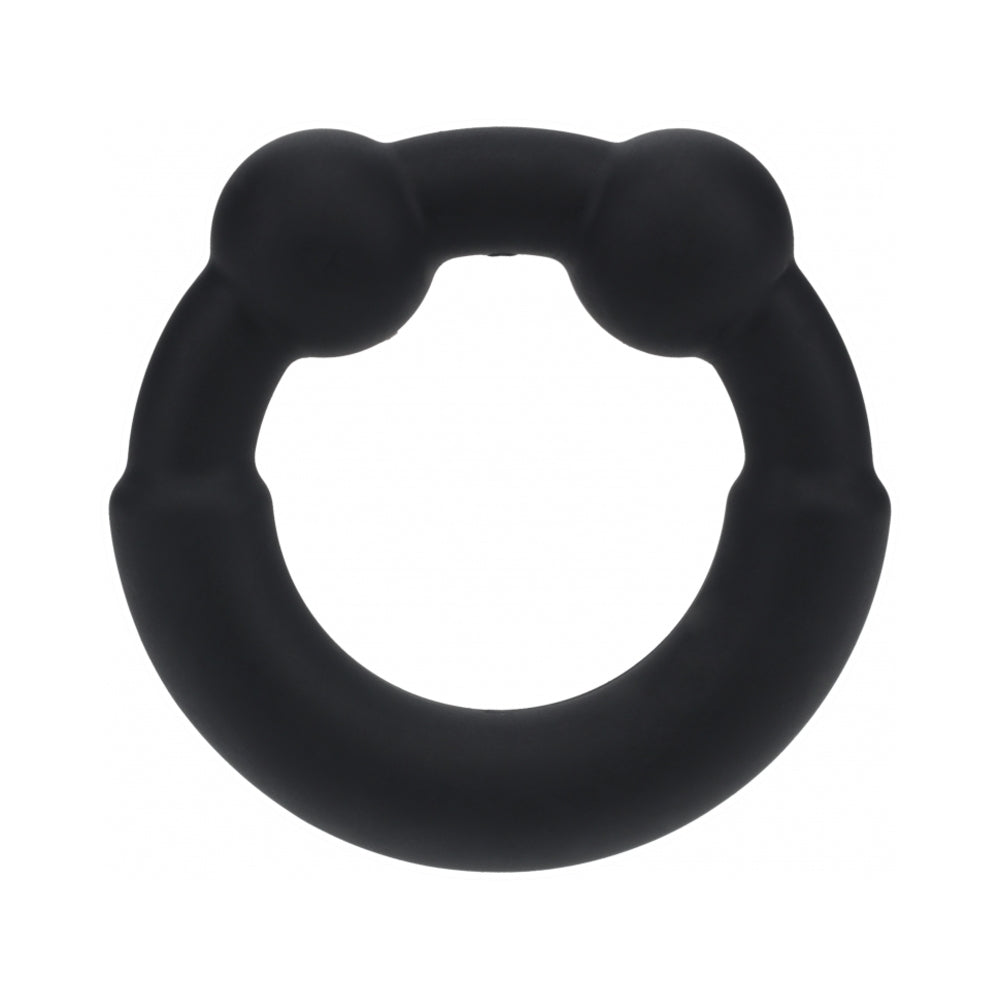 Shots - LEVELZ Metal & Silicone Cock Ring Black - Cockrings