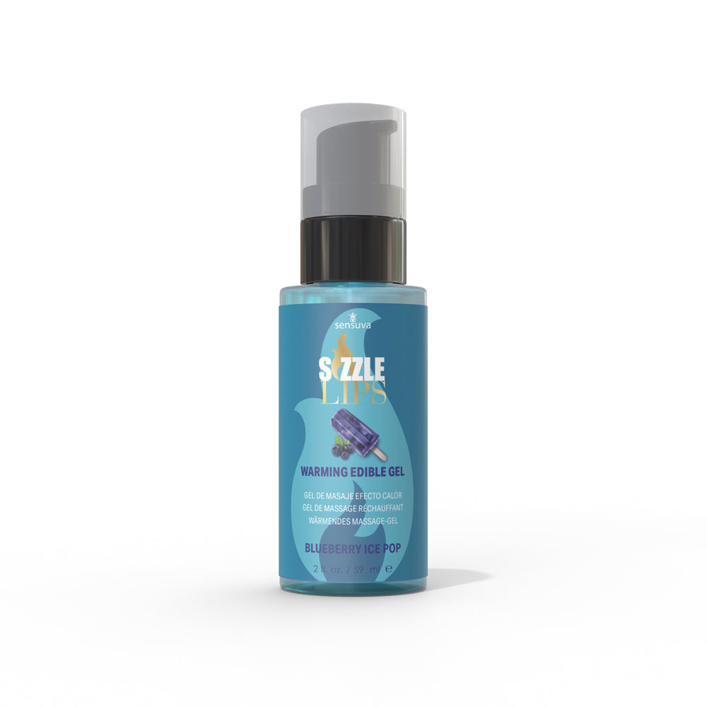 Sensuva - Sensuva Sizzle Lips Warming Gel Blueberry Ice Pop 2 oz. - Lubricants, Creams & Glides - Gel