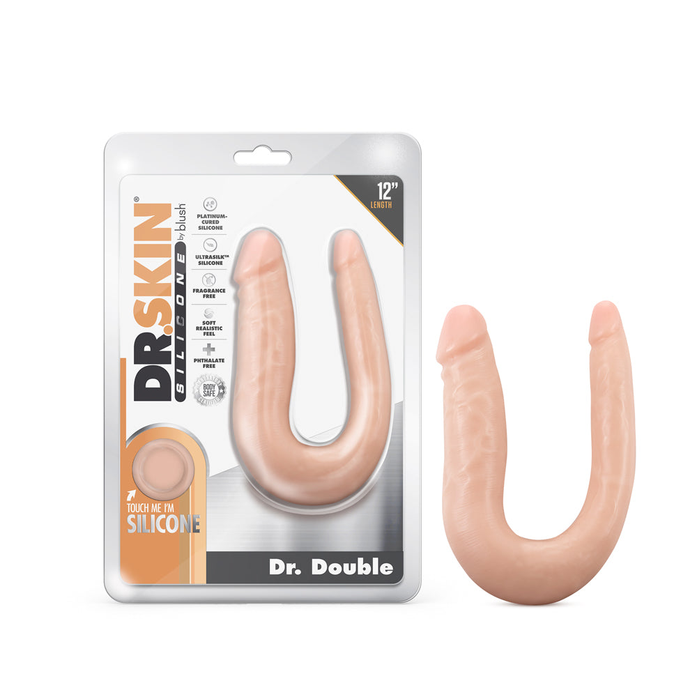 Blush - Dr. Skin Silicone Dr. Double Realistic 12 in. Dual-Ended Dildo Beige - Dildos - Silicone