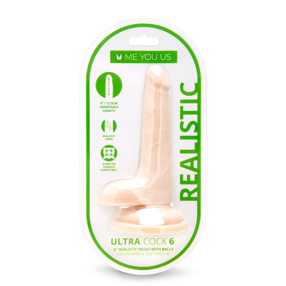 Me You Us - Me You Us Ultra Cock 6 in. Realistic Dual Density Dildo with Balls Vanilla - Dildos - TPE/TPR/Elastomers