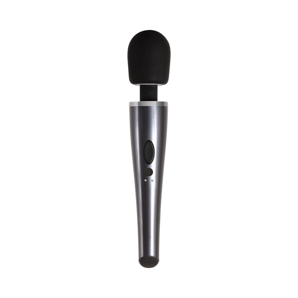 Evolved - Evolved Mighty Metallic Wand Rechargeable Silicone Wand Vibrator Chrome/Black - Vibrators - ABS