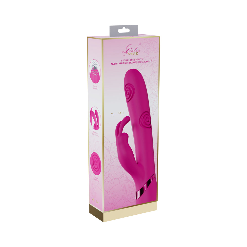 Shots - VIVE Mimi Rechargeable G-Spot Vibrating and Tapping Rabbit Pink - Vibrators - Silicone