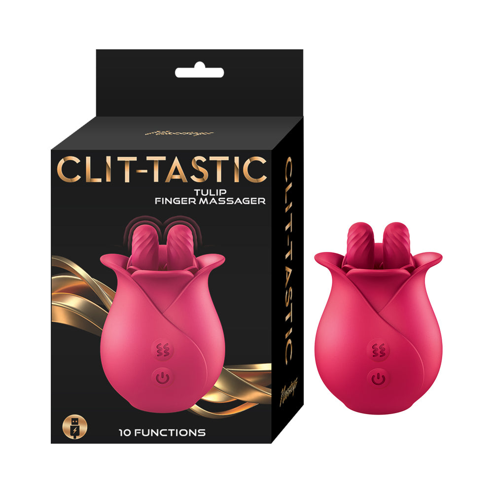 Nasstoys - Clit-Tastic Tulip Finger Massager Red - Vibrators - Silicone