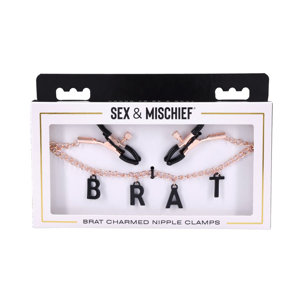 Sportsheets - Sportsheets Sex & Mischief Brat Charmed Nipple Clamps - Bondage & Fetish Toys - Metal