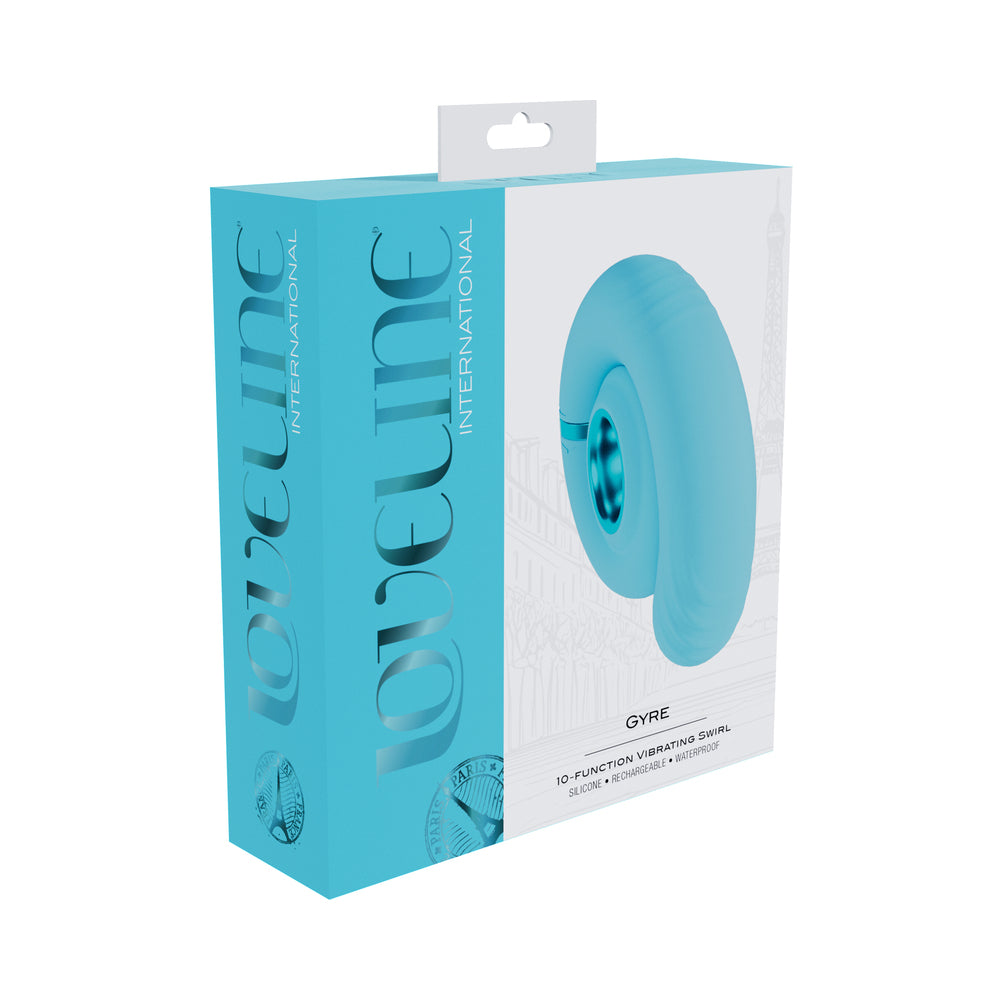 Shots - LoveLine Gyre Rechargeable Silicone Vibrating Swirl Blue - Vibrators