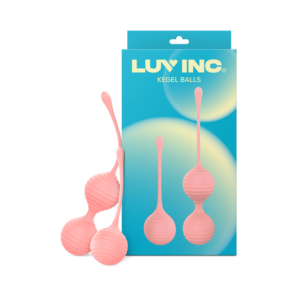 Luv Inc. - Luv Inc Kg88 Kegel Balls Ribbed Silicone 2-Piece Set Light Pink - Sexual Wellness - Silicone