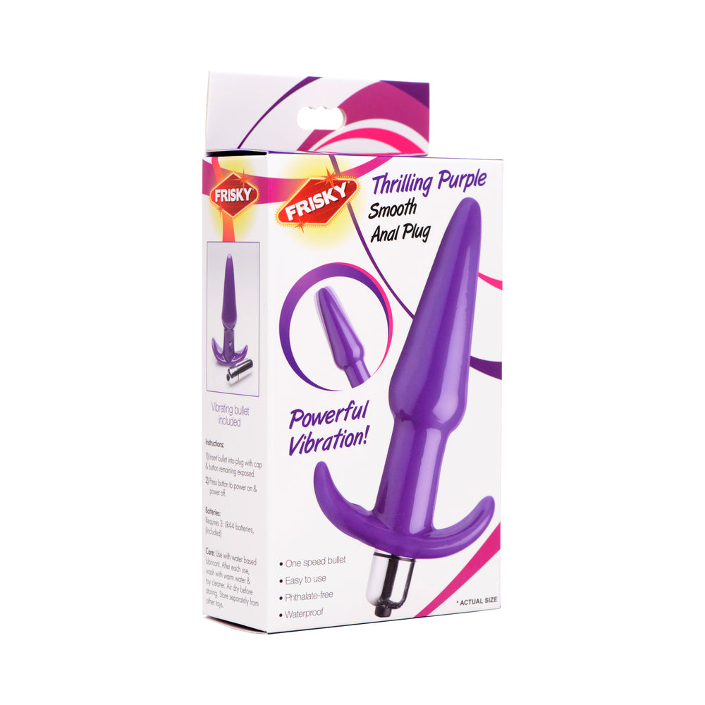 XR Brands - Frisky Thrilling Purple Smooth Anal Plug - Anal Toys & Stimulators - TPE/TPR/Elastomers