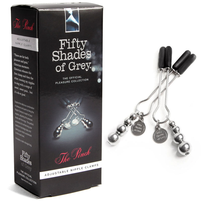 Fifty Shades of Grey - Fifty Shades of Grey The Pinch Adjustable Nipple Clamps - Bondage & Fetish Toys - Silicone