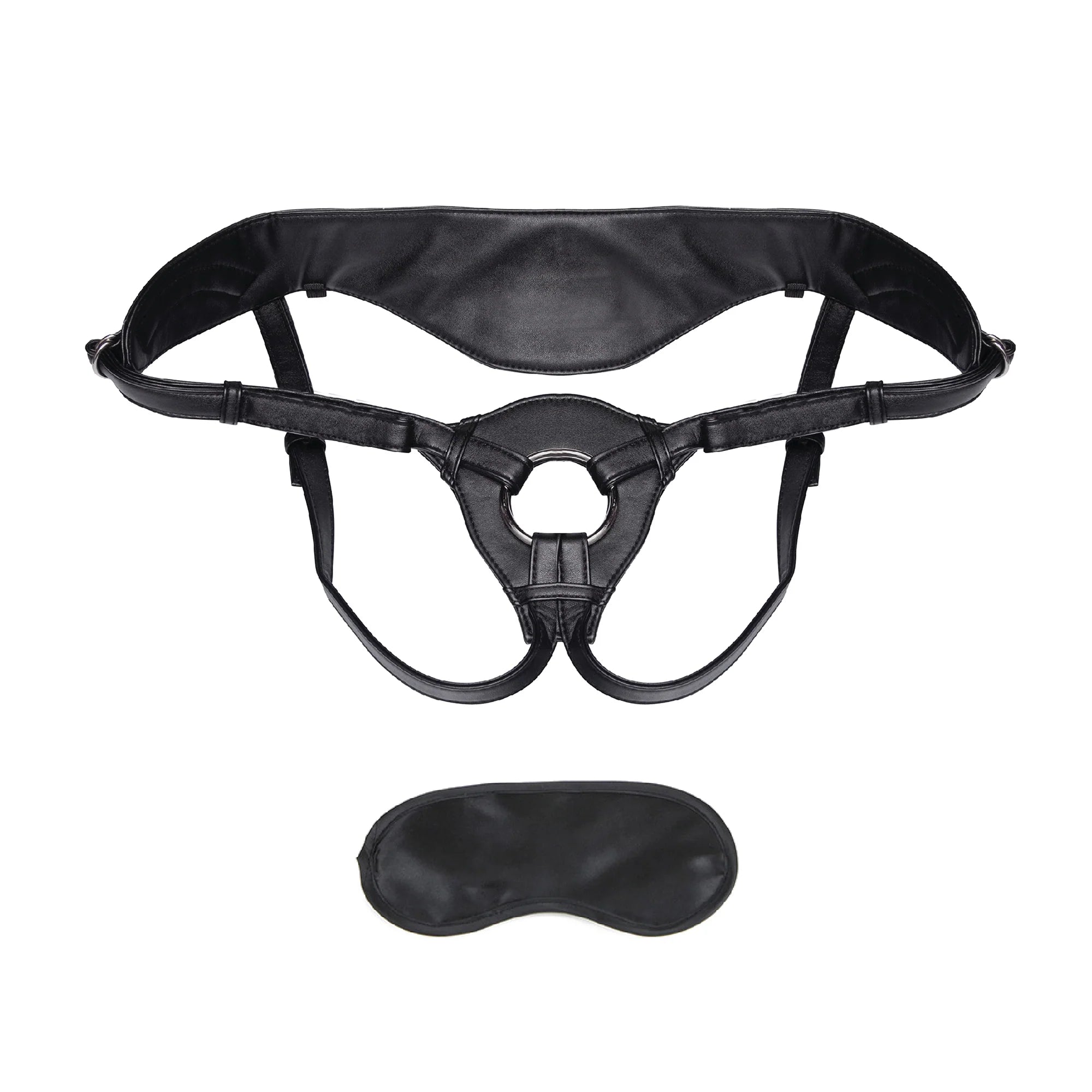 Electric Eel - Lux Fetish Patent Leather Strap-On Harness Black - General - Faux Leather/Vegan Leather