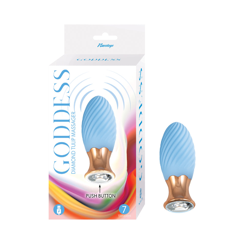 Nasstoys - Goddess Diamond Tulip Massager Blue - Vibrators - Silicone