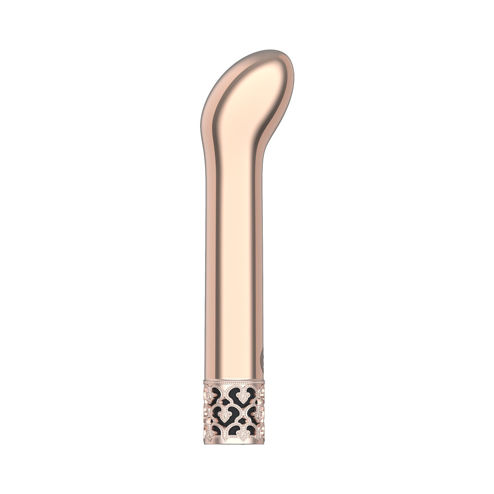 Shots - Royal Gems Jewel Rechargeable Curved ABS Bullet Vibrator Rose Gold - Vibrators - ABS