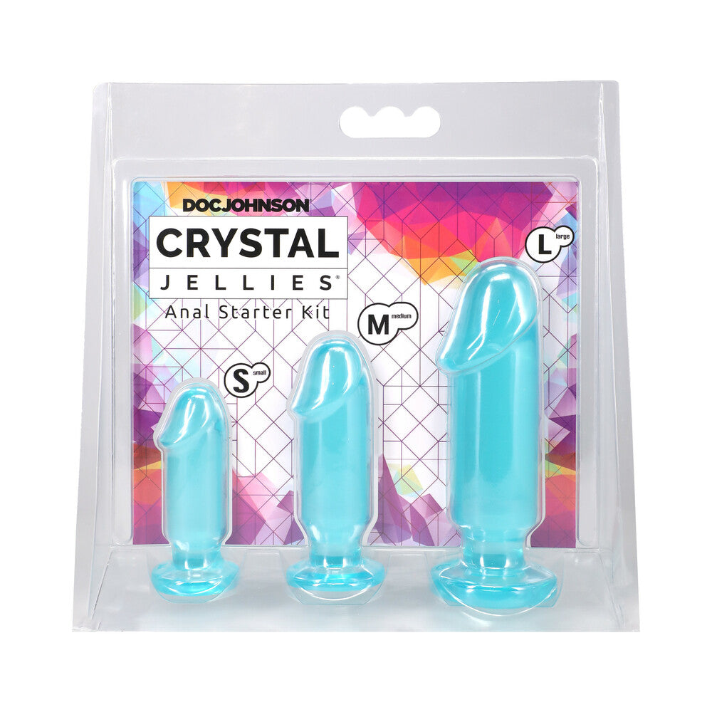 Doc Johnson - Crystal Jellies Anal Starter Kit Teal - Anal Toys & Stimulators
