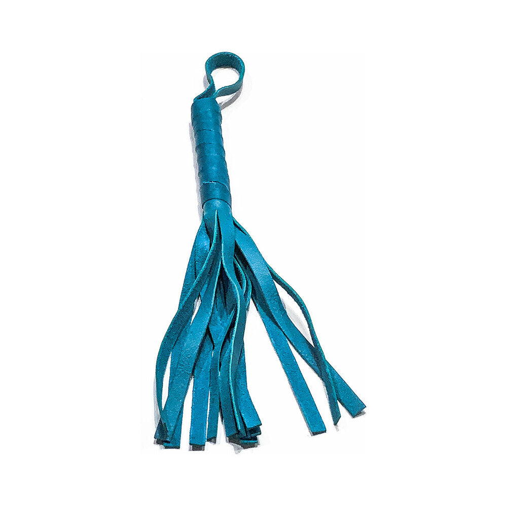 Foxtails - Soft Flogger 12 in. Aqua - Bondage & Fetish Toys - Leather