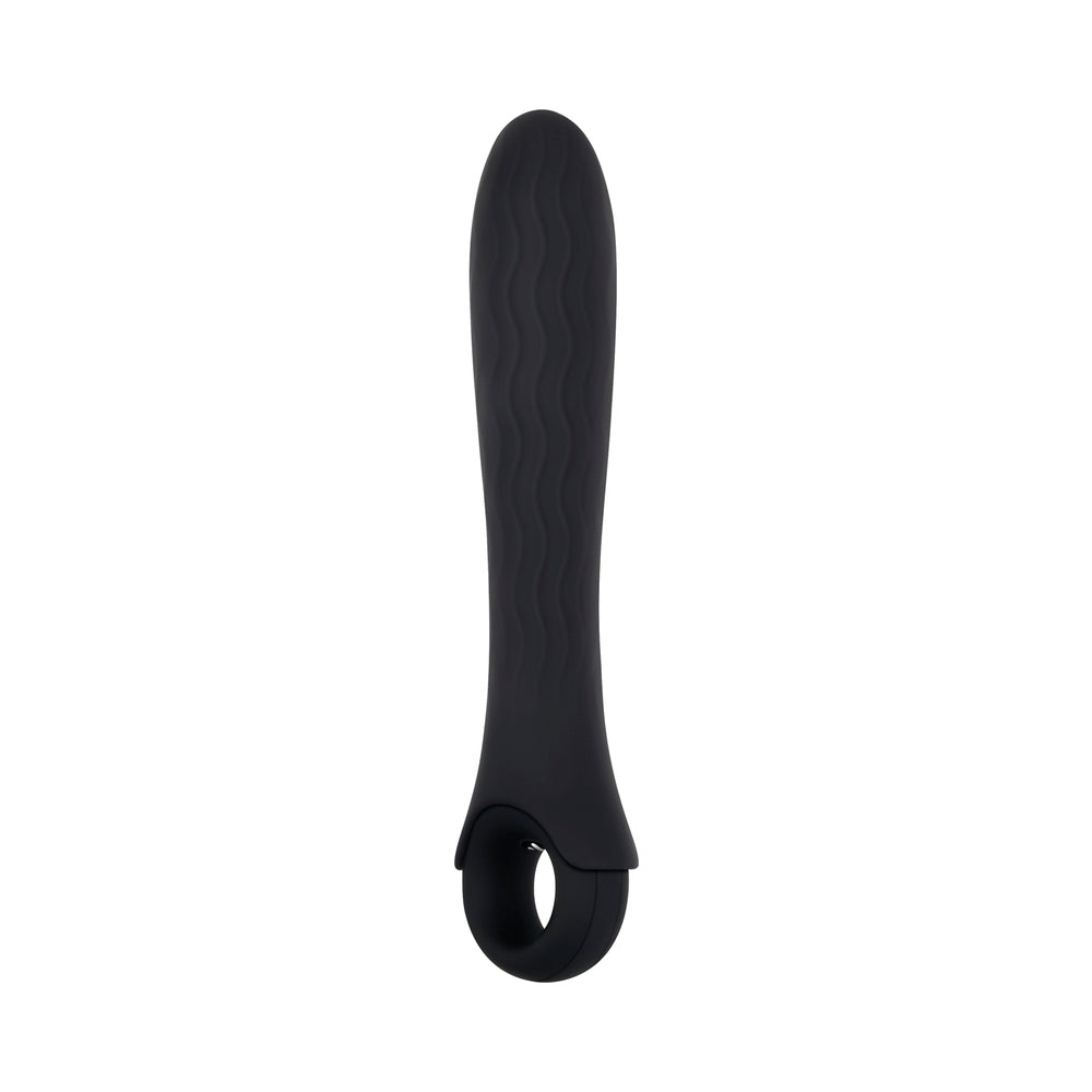 Gender X - Gender X Powerhouse Rechargeable Textured Silicone Vibrator With Ring Handle Black - Vibrators - Silicone