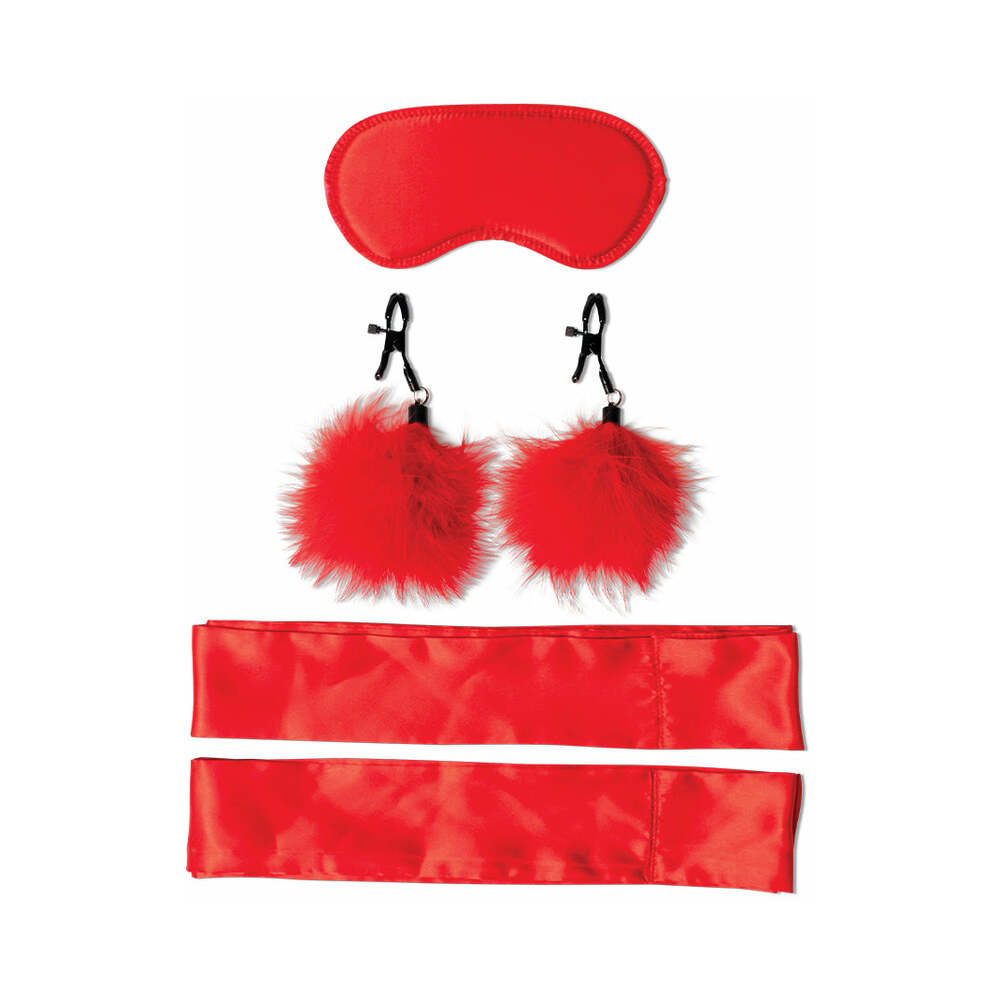 Sportsheets - Sportsheets Sex & Mischief Amor 5-Piece Bondage Beginner Kit Red - Bondage & Fetish Toys - Polyester
