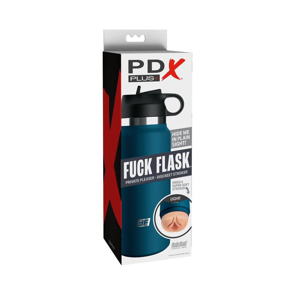 PDX Brands - PDX Plus Fuck Flask Private Pleaser Discreet Stroker Blue Bottle Light - Masturbation Aids for Males - TPE/TPR/Elastomers
