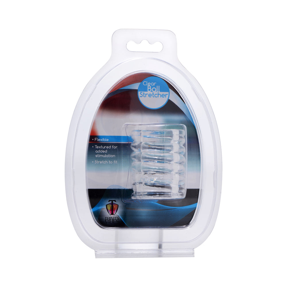 XR Brands - Trinity Men Spiral Ball Stretcher Clear - Cockrings - TPE/TPR/Elastomers