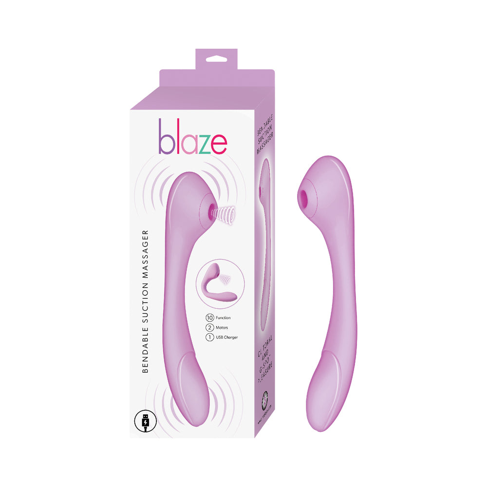 Nasstoys - Blaze Bendable Suction Massager Lavender - Vibrators - Silicone
