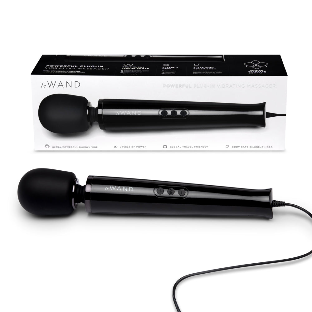 Le Wand - Le Wand Plug-In Vibrating Massager Black - Vibrators - Silicone