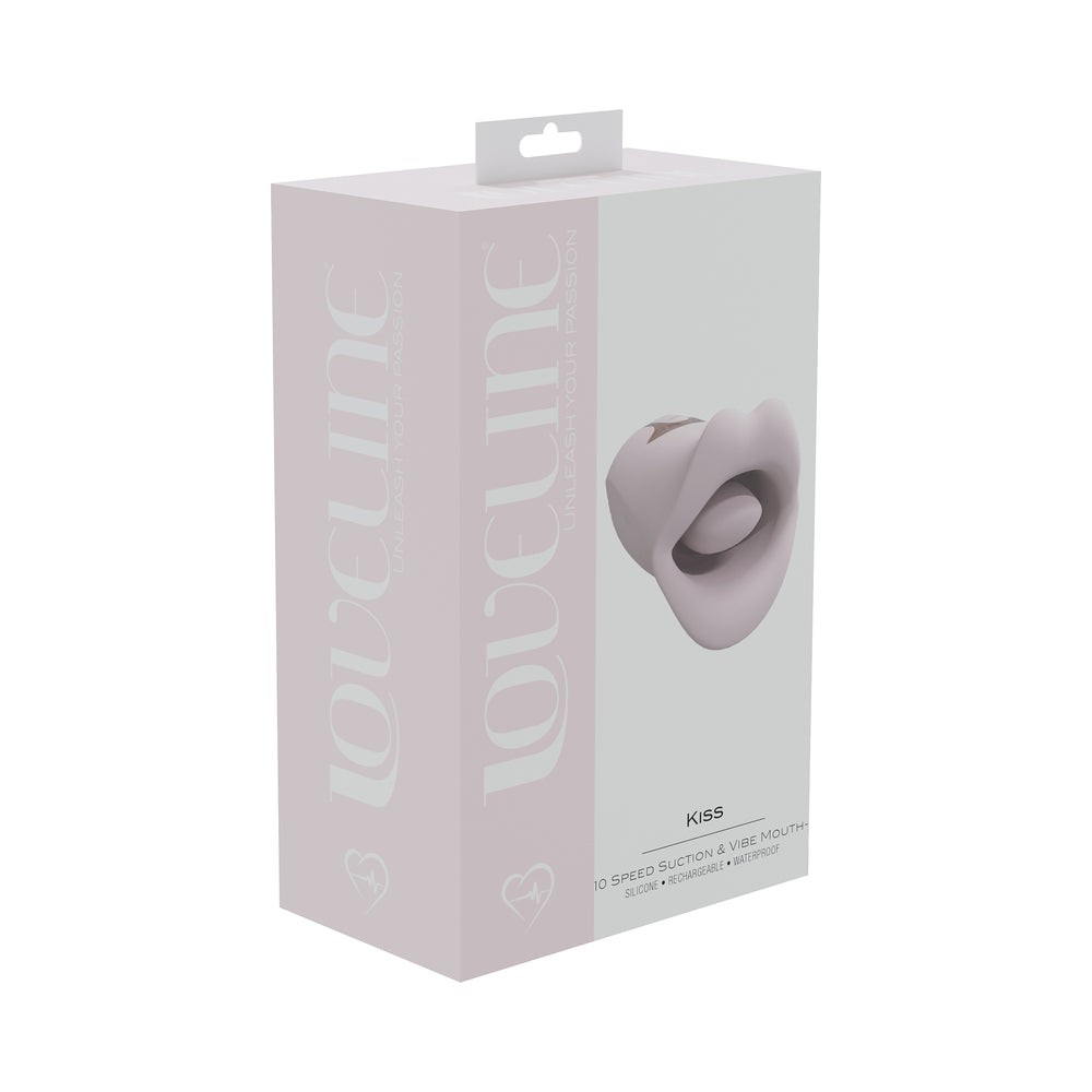 Shots - LoveLine Kiss 10 Speed Suction and Vibrating Mouth Silicone Rechargeable Waterproof Pink - Vibrators - Silicone