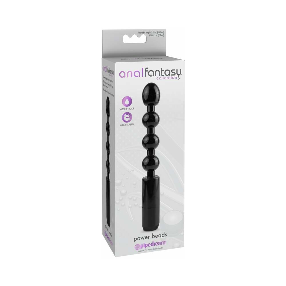 Pipedream - Anal Fantasy Collection Vibrating Power Beads Black - Anal Toys & Stimulators - PVC
