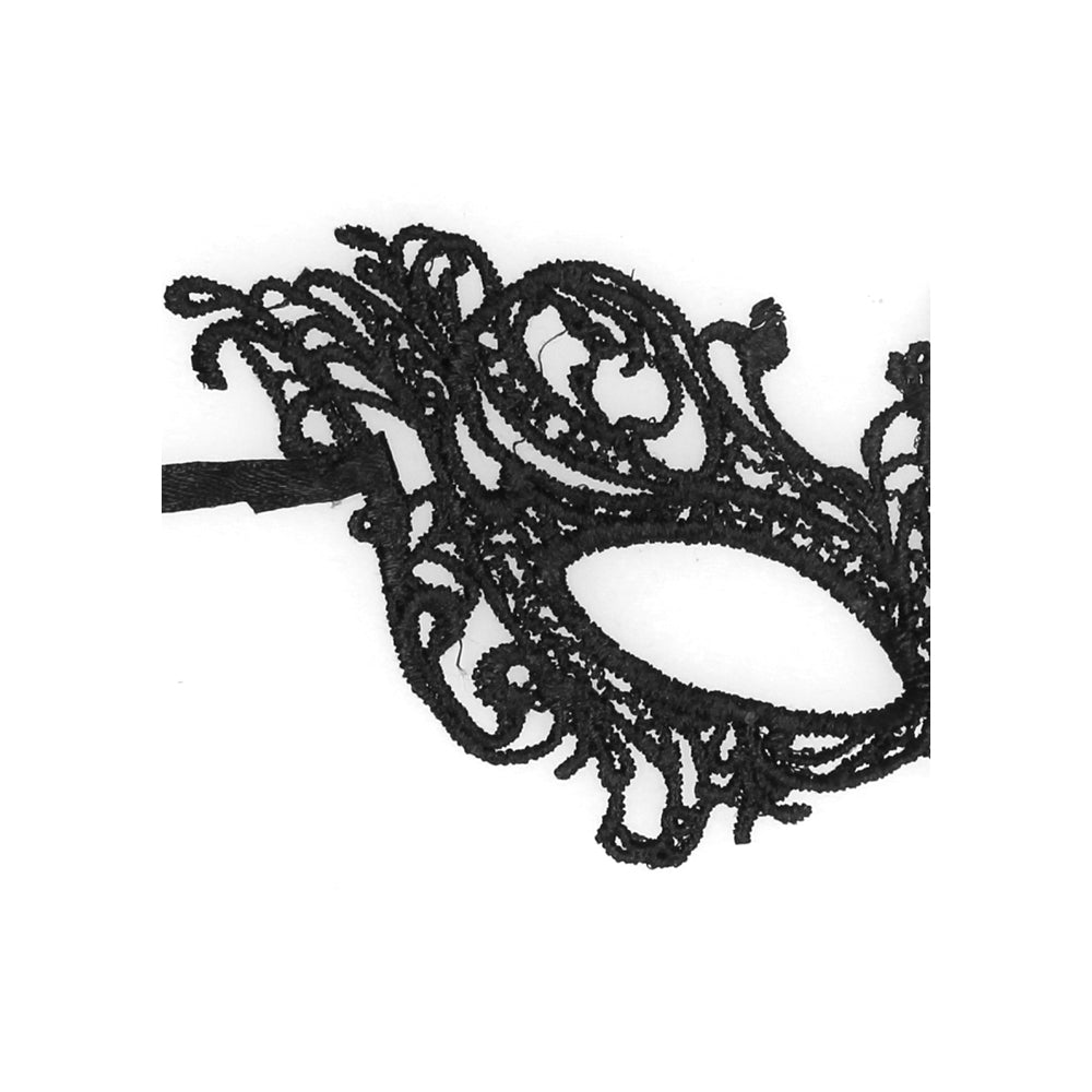 Shots - Ouch! Black & White Royal Lace Eye Mask Black - General - Polyester
