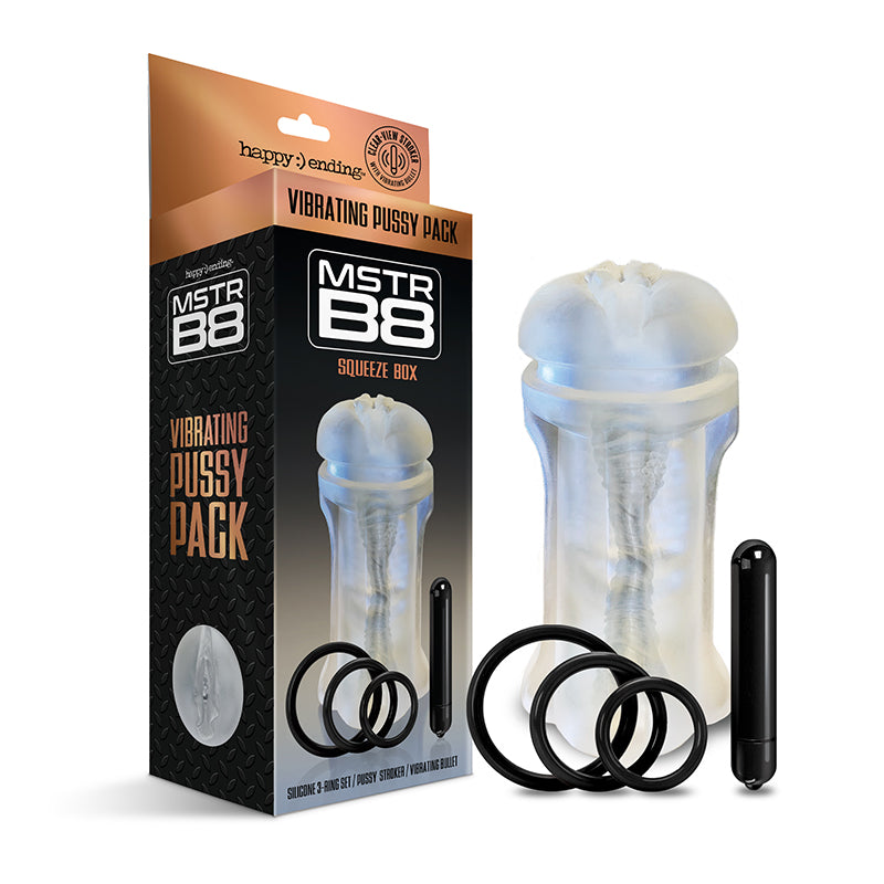 Global Novelties Happy Ending Mstr B8 Vibrating Pussy Pack - Squeeze Box