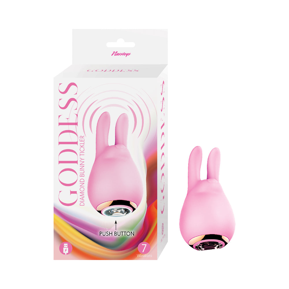 Nasstoys - Goddess Diamond Bunny Tickler Pink - Vibrators - Silicone