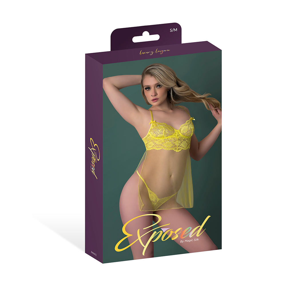 Magic Silk - Magic Silk Daffodil Dreams Babydoll & G-Set Yellow S/M - General