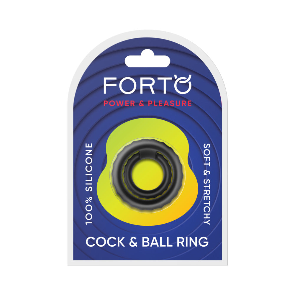 Forto - Forto F-43: Tiered Cock & Ball Ring Black - Cockrings - Silicone