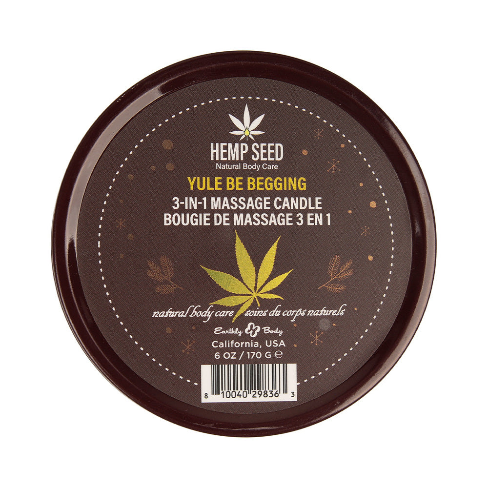 Earthly Body - Earthly Body Hemp Seed 3-in-1 Massage Candle Yule Be Begging 6 oz. - Lubricants, Creams & Glides