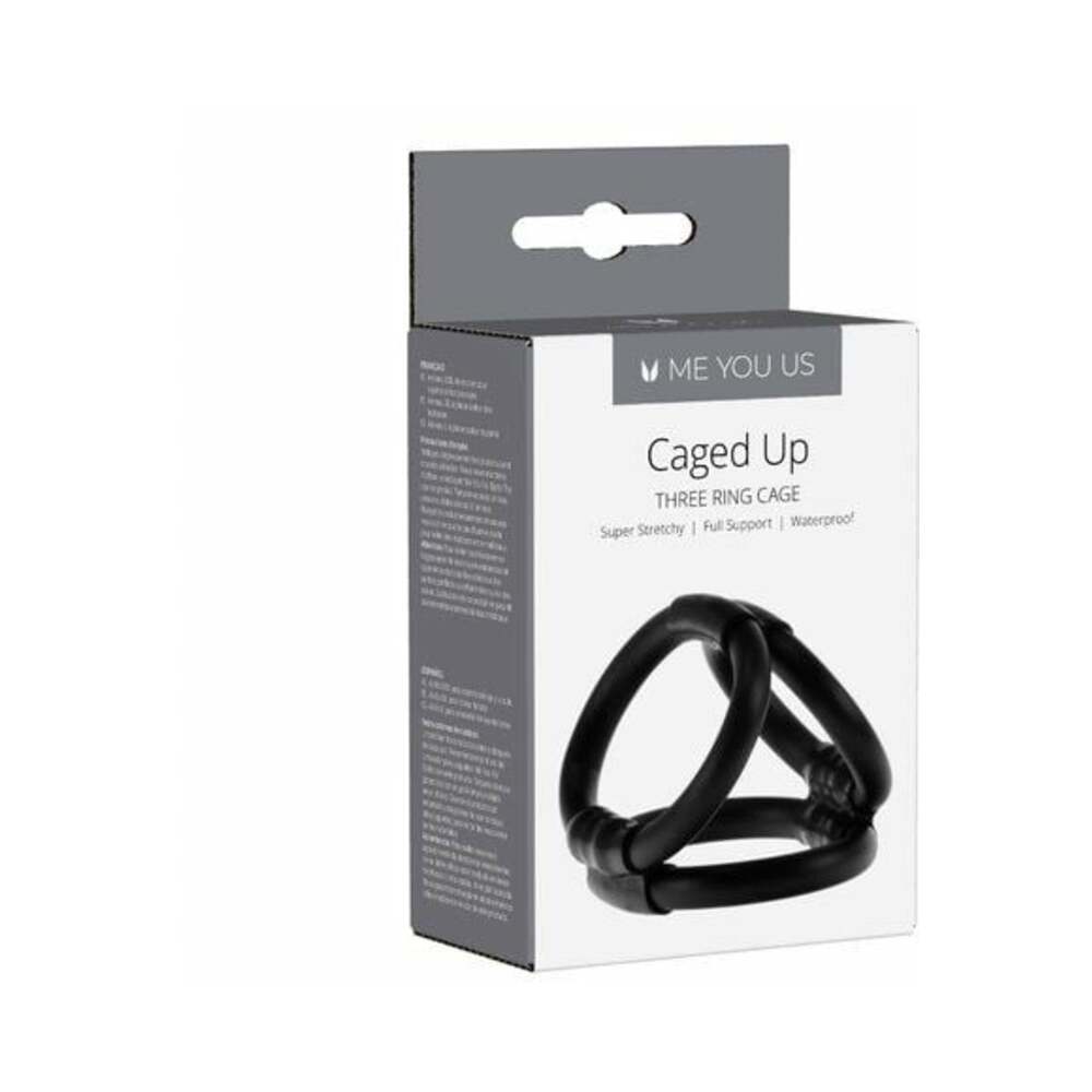 Me You Us - Me You Us Caged Up 3-Ring Cock Cage Black - Cockrings - TPE/TPR/Elastomers