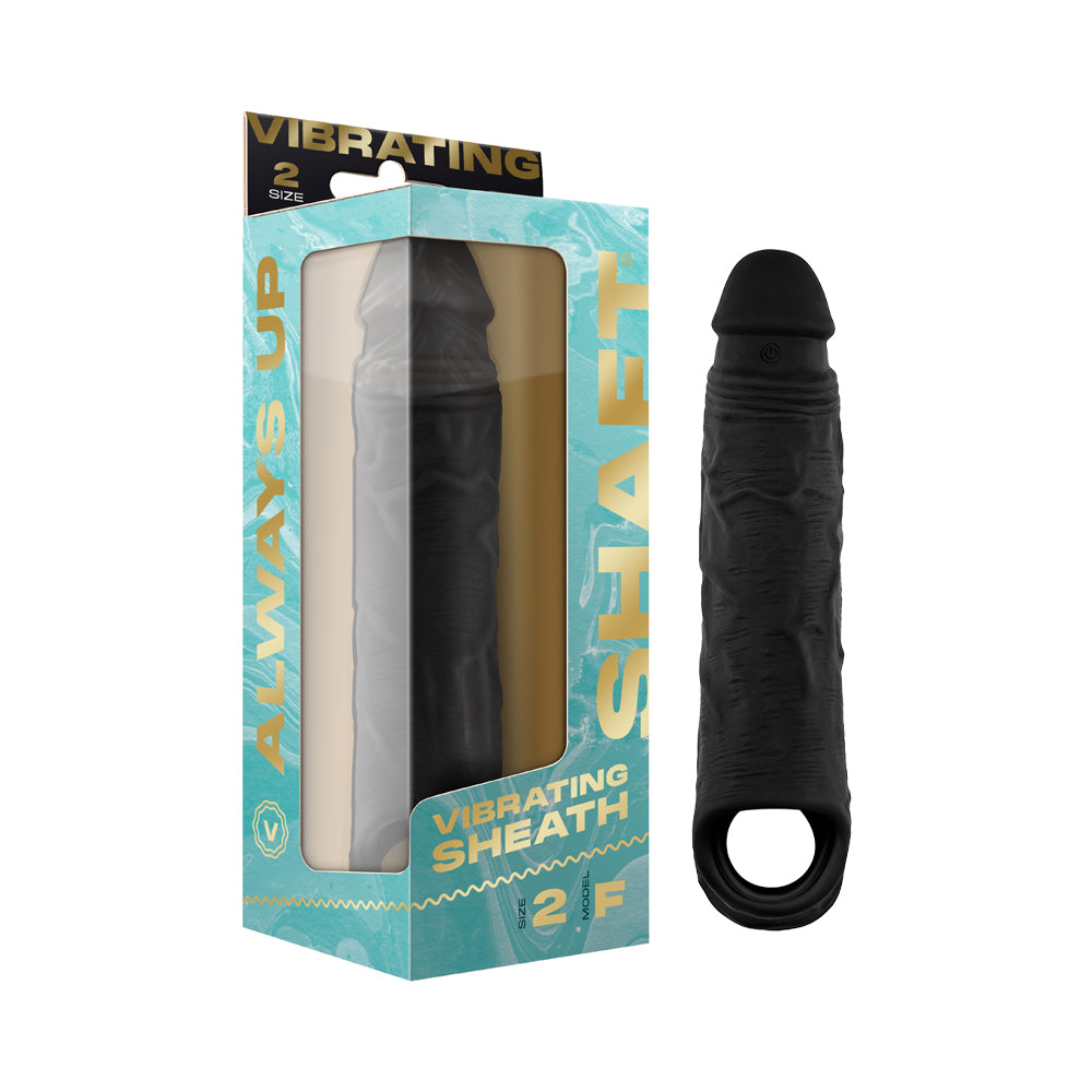 Shaft - Shaft Vibrating Model F: Sheath Size 2 Black - Penis Extension & Sleeves
