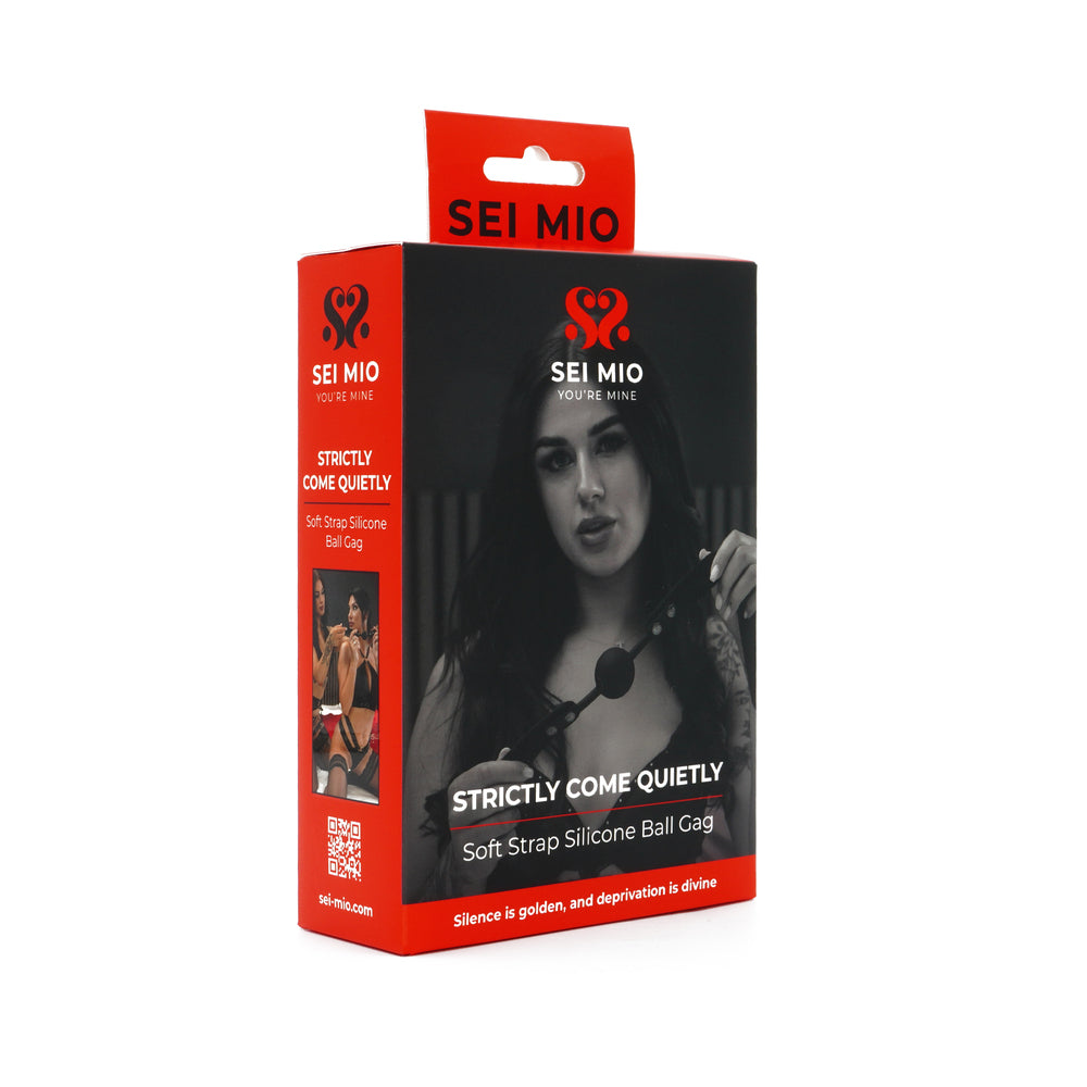 Creative Conceptions - SEI MIO Strictly Come Quietly Soft Strap Silicone Ball Gag - Bondage & Fetish Toys - Silicone