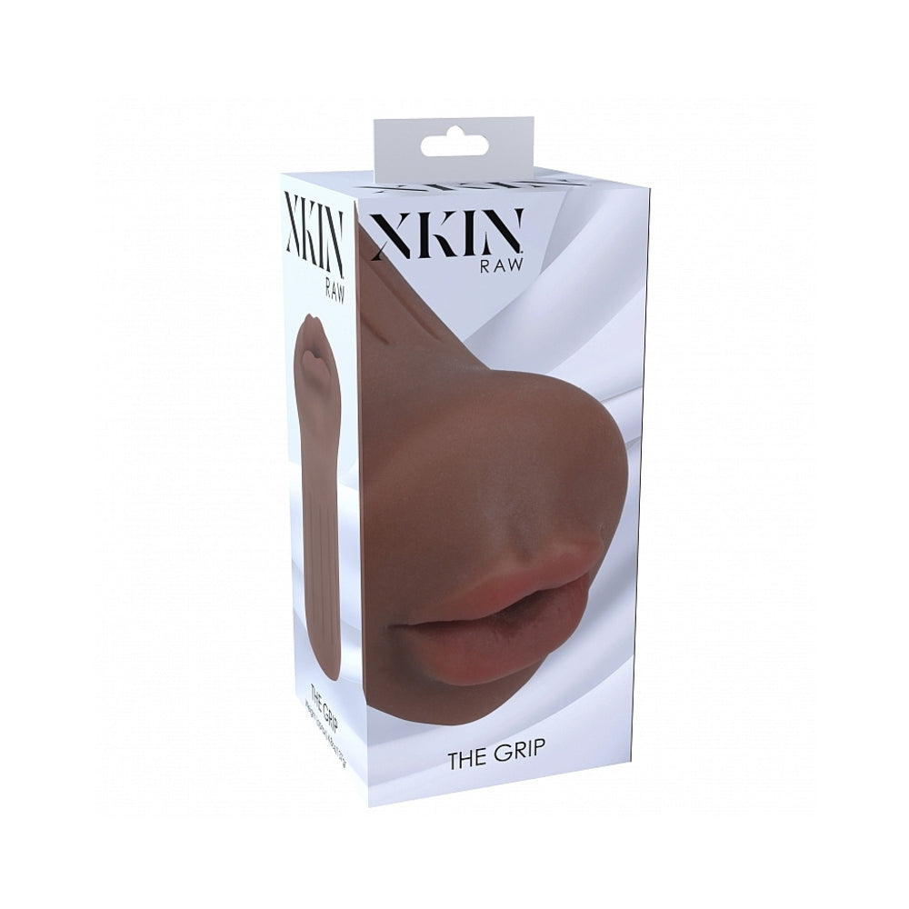 Shots - Xkin Raw The Grip Stroker Brown - Masturbation Aids for Males